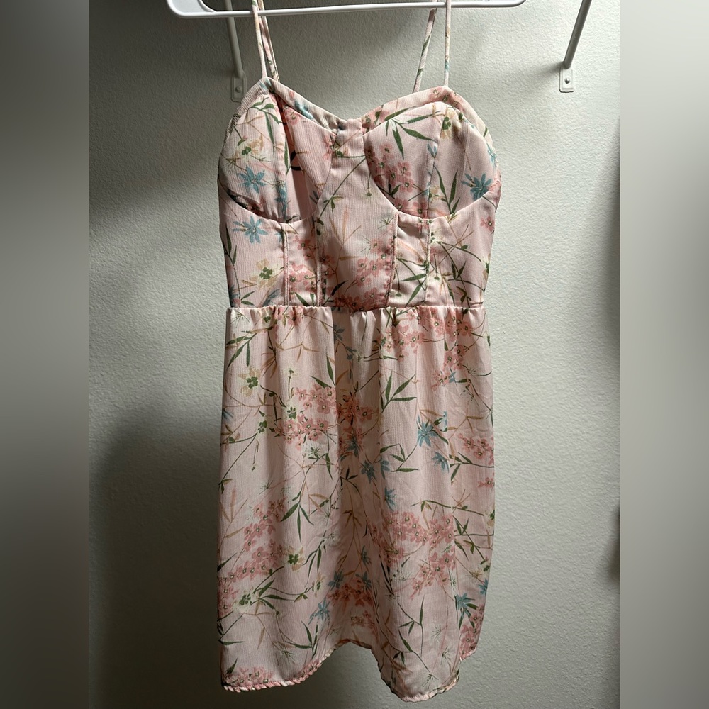 Pink Floral Dress- Size M